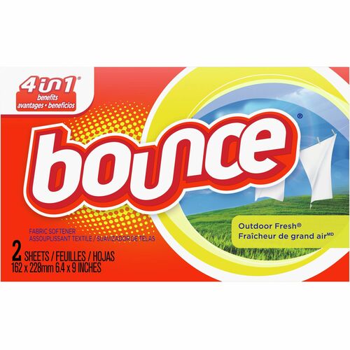 Bounce Outdoor Fresh Fabric Softener Dryer Sheets, Fresh Scent, Anti-Static, Wrinkle-Free, 2/Box, 156/CT