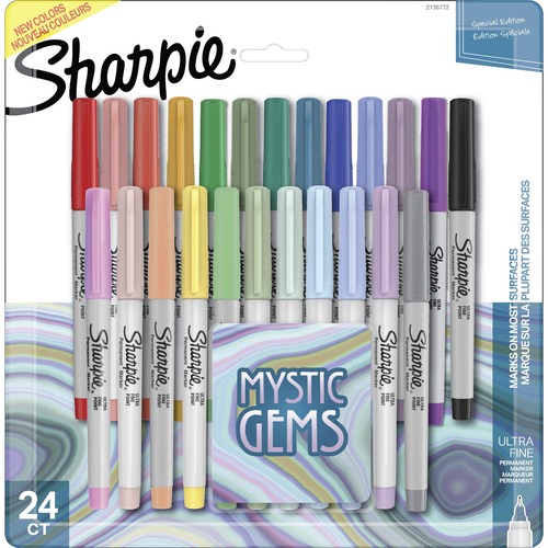 Sharpie, Permanent Marker, Mystic Gems, Ultra Fine Point, Multi-Color, 24/PK