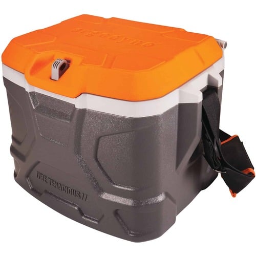 Ergodyne Ice Box, Industrial, Chill-Its, 4.25 Gal (18 Can), Orange/Gray Fabric, Lockable Lid, Shoulder Strap