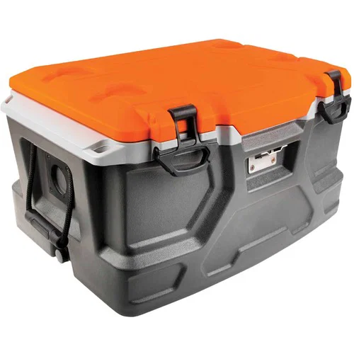 Ergodyne Ice Box, Chill-Its, 12 gal, 72-Can, 40-Bottle, Orange/Gray, Stainless Steel/Plastic