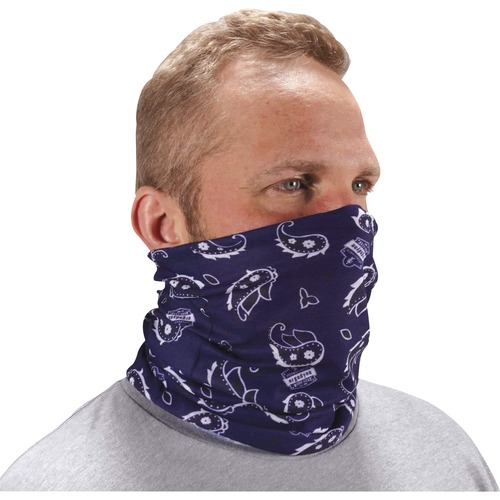 Ergodyne Chill-Its Neck Gaiter, Navy Western, Moisture-Wicking Quick-Dry Seamless Knit, Anti-Odor, One-Size Fits Most