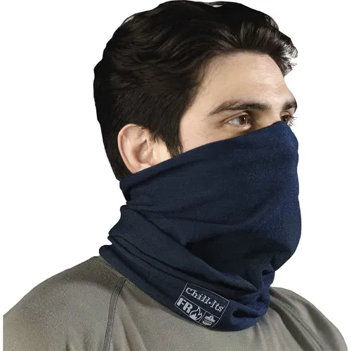 Ergodyne Neck Gaiter, Chill-Its Fire-Resistant Nomex Knit, Arc-Rated Cat 1 NFPA 70E, Moisture-Wicking, Low-Profile, Navy
