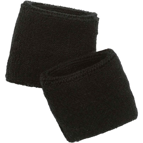 Ergodyne 6500 Wrist Sweatband - Black - Cotton - 2/Pair - 24 / Carton