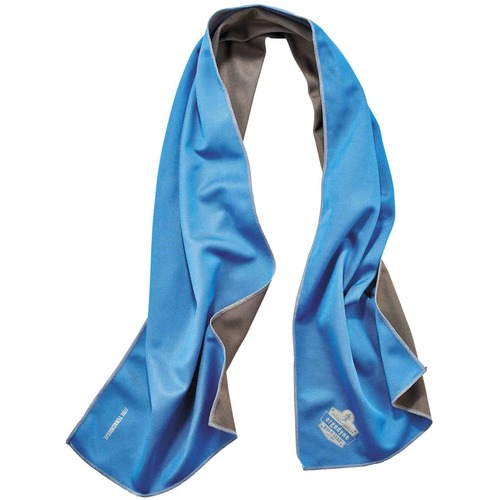 Ergodyne 6602MF Evaporative Microfiber Cooling Towel - 7.3" Height x 2.5" Width - Blue - MicroFiber - 1 Each