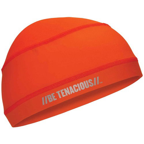 Ergodyne Cooling Skull Cap, Chill-Its, Low-Profile Evaporative Cooling, Moisture-Wicking, UPF 50+, Reflective Accents, Orange, 6/CT