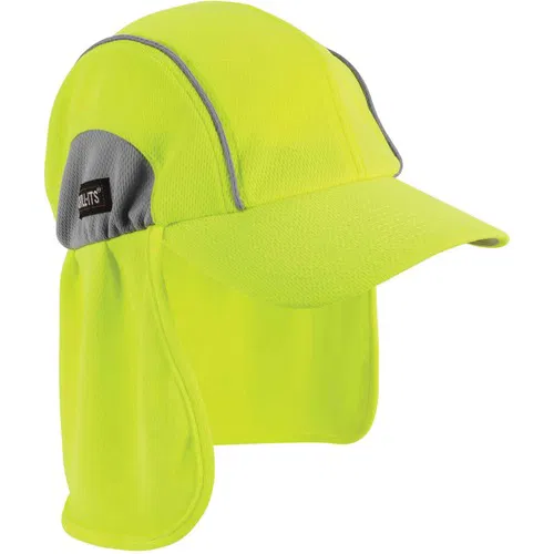 Ergodyne Trapper Hat, Outdoor Work, Chill-Its, Hi-Cool Moisture-Wicking Neck Shade, Lime