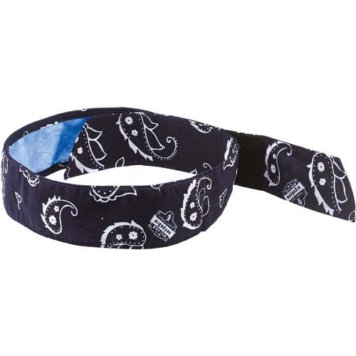 Ergodyne Cooling Bandana, Chill-Its, Evaporative Polyvinyl Alcohol (PVA), Navy Western, Hook-and-Loop Closure, 6/CT
