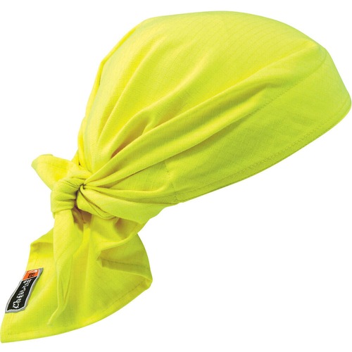Ergodyne Chill-Its Cooling Triangle Hat, Flame-Resistant, Evaporative, Modacrylic Fabric, Lime, 5" W x 9.5" H, 6/CT