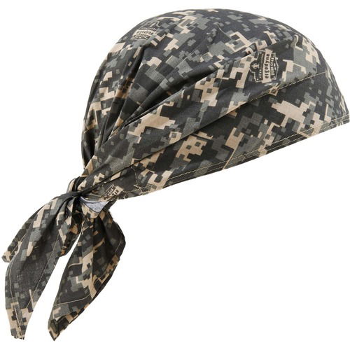 Ergodyne Cooling Bandana, Chill-Its Evaporative Triangle Hat, Polyvinyl Alcohol (PVA), Camo, Tie Closure, 6/CT