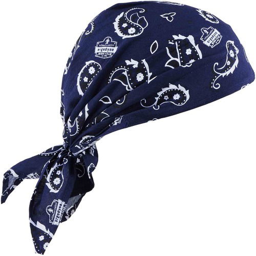 Ergodyne Evaporative Cooling Bandana, Chill-Its Triangle Hat, PVA, Navy Western, 6/CT
