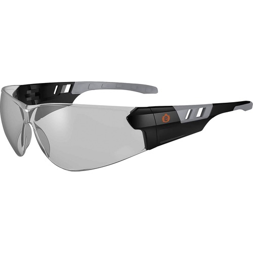 Ergodyne Safety Glasses, Indoor/Outdoor, Skullerz, Anti-Fog Clear Lens, Frameless, Matte Black, Impact Resistant