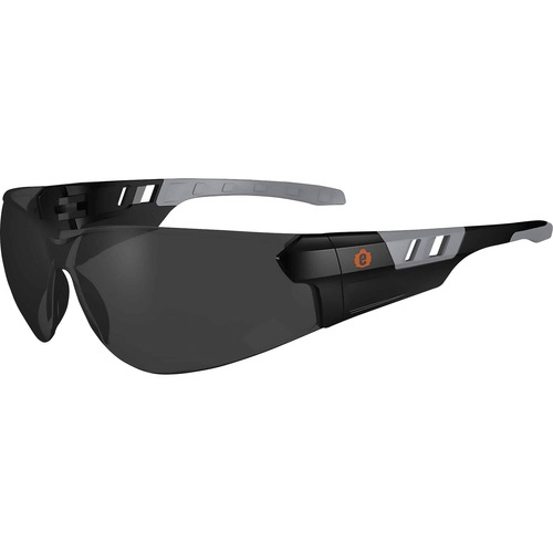 Ergodyne Skullerz Safety Glasses, Anti-Fog Smoke Lens, Matte Black Frameless, UV/Impact Resistant