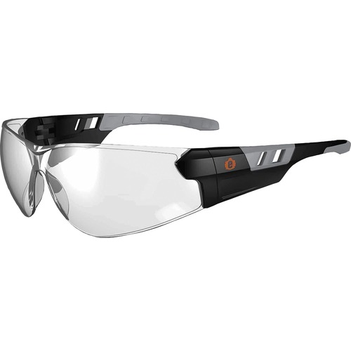 Ergodyne Safety Glasses, Indoor/Outdoor, SAGA Frameless Clear Lens, Matte Black, Anti-Fog, UV Resistant, Impact Resistant