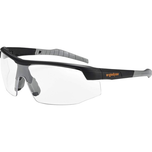 Ergodyne Safety Glasses, Skoll, Matte Black, Clear Lens, Anti-Fog, Anti-Scratch, 99.9% UV Protection, Impact-Resistant, ANSI Z87.1
