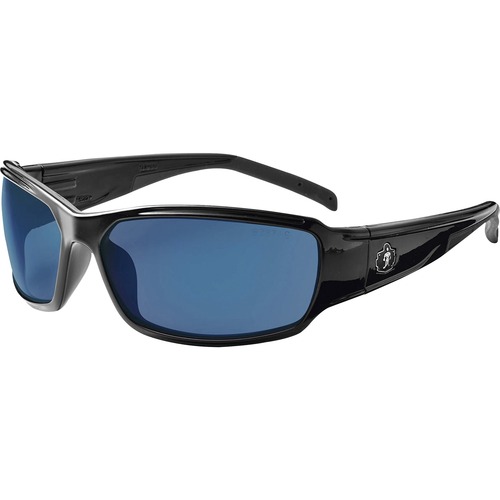 Ergodyne THOR Safety Glasses, Blue Mirror Lens, Black Nylon Frame, Polarized, ANSI Z87.1