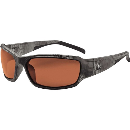 Ergodyne Skullerz Safety Glasses, Polarized Copper Lens, Kryptek Typhon Nylon Frame, Non-Slip Rubber Temples, ANSI Z87.1