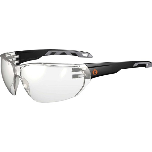 Ergodyne Safety Glasses, Indoor/Outdoor, Vali, Frameless Matte Black, Anti-Fog Anti-Scratch, Filters 99.9% UVA/UVB/UVC, ANSI Z87.1+