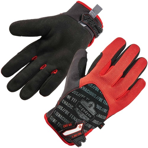 Ergodyne ProFlex Work Gloves, ANSI Level 6 Cut-Resistant, Armotex Reinforced Palm, Touchscreen, Hook-and-Loop Closure, XXL, Black, 2/Pair