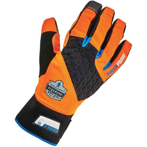 Ergodyne Work Gloves, ProFlex, Small, Thermal Waterproof, Dual-Zone 70/40g 3M Thinsulate, Touchscreen, Reinforced Palm, Orange, 2/Pair