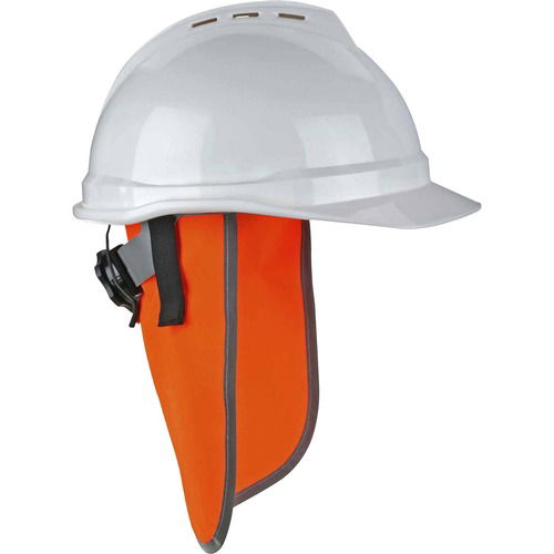 Ergodyne Safety Hat Neck Shade, Hard Hat, Glowear Series, Hi-Vis Orange, ANSI 107 Reflective Trim, Polyester, 14.5" W x 1" H, 6/CT