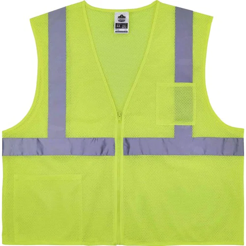 Ergodyne Hi-Vis Safety Vest, GloWear, Type R Class 2, Self-Extinguishing Treated Polyester Mesh, 4X/5X, Lime