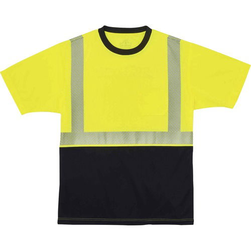 Ergodyne GloWear T-Shirt, Type R Class 2 Front Performance, 2XL, Lime/Black Polyester, 2 in 3M Scotchlite Reflective Trim