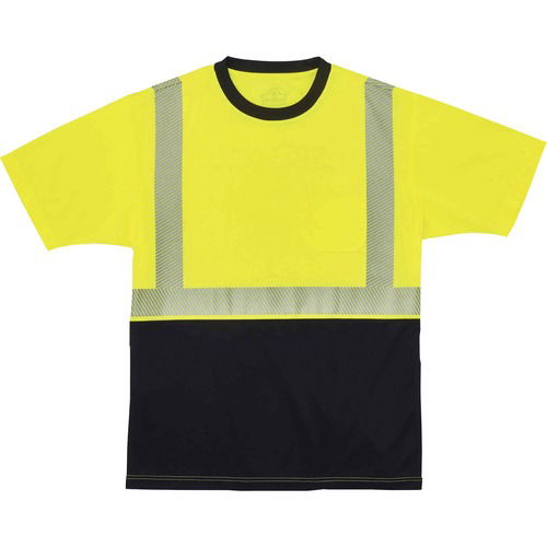 Ergodyne T-Shirt, GloWear, 5XL, Type R Class 2 Front Performance, Lime/Black Polyester, 2 in 3M Scotchlite Trim