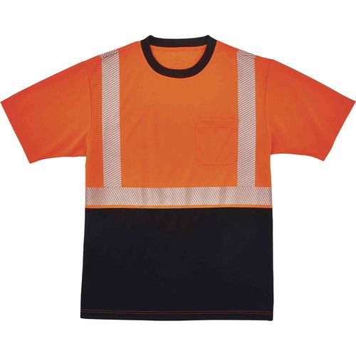 Ergodyne GloWear T-Shirt, Type R Class 2 Front Performance, 4XL, Orange/Black Polyester, 2 in 3M Scotchlite Trim, Moisture-Wicking, UPF 30+