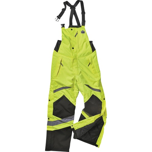 Ergodyne 8928 Class E Insulated Bibs - Bib Overall - X-Large - Lime - Polyurethane, 300D Oxford Polyester