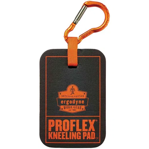 Ergodyne Kneeling Pad, ProFlex 365 Mini, 4 in x 6 in x 1 in, Black Nitrile Butadiene Rubber Foam, Carabiner Clip