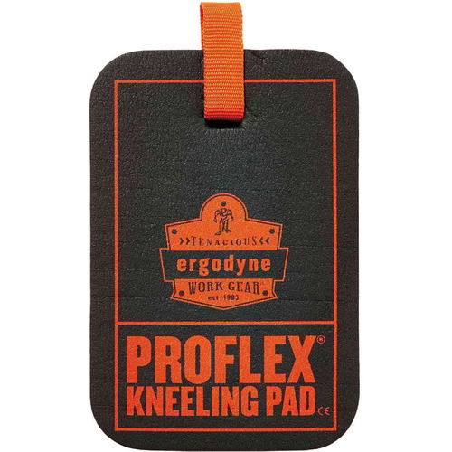 Ergodyne Kneeling Pad, ProFlex 365 Mini, 4" x 6" x 1", Black NBR Foam, Carabiner Clip
