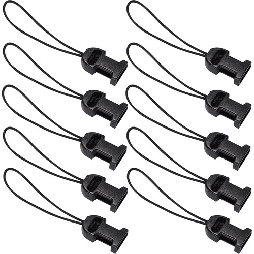 Ergodyne 3133 Barcode Scanner Lanyard - Loop Attachment Replacements (10-Pack) - Large (L) - Loop Attachment - 1" Height x 4" Width x 3" Length - Black - 10 / Pack