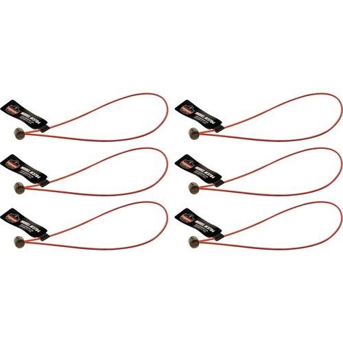 Ergodyne 3704 Wire Tool Attachment - Loop Tool Tail­ - 2lbs (6-Pack) - 0.1" Height x 4.8" Width - Orange - Stainless Steel, Polyurethane - 6 / Pack
