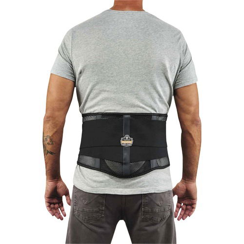 Ergodyne ProFlex Back Support Brace, Extra Large, Black Breathable Mesh, Lumbar Pad, Two-Stage Hook-and-Loop
