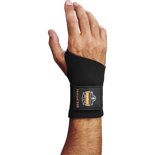 Ergodyne Wrist Support, ProFlex 670, Ambidextrous Single-Strap, Medium, Neoprene, Black, Thumb Hole