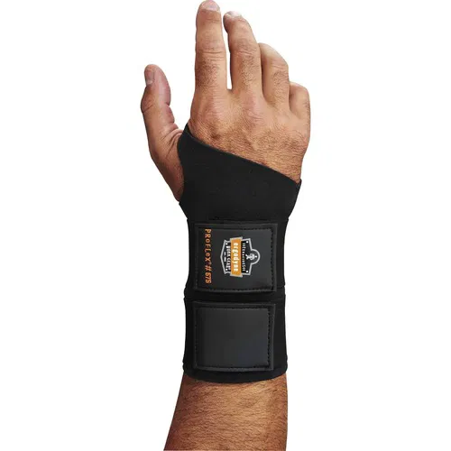 Ergodyne ProFlex 675 Wrist Support, Ambidextrous Double Strap, Medium, Neoprene, Black