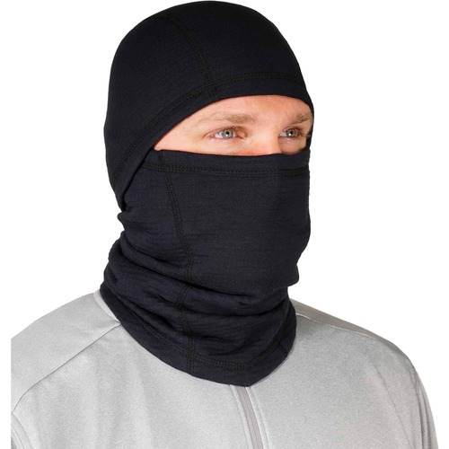 Ergodyne N-Ferno Balaclava Mask, Flame-Resistant, NFPA 70E, NFPA 2112, Polartec FR Power Grid Fleece, Black