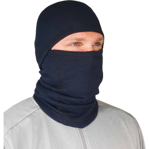 Ergodyne N-Ferno Balaclava Mask, Flame-Resistant, NFPA 70E/NFPA 2112, Polartec FR Power Grid Fleece, Moisture-Wicking, Navy