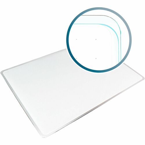 Floortex Dry Erase Board, Viztex Glacier, 17" x 23", White Glass, Magnetic, Multi-Grid