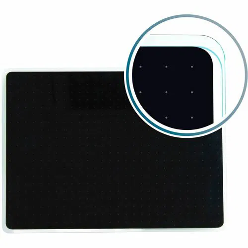 Floortex Dry-Erase Board, Wall-Mount, Viztex Glacier, 30" W x 0.2" D x 40" H, Black Tempered Glass, Magnetic Backing, Dotted Grid
