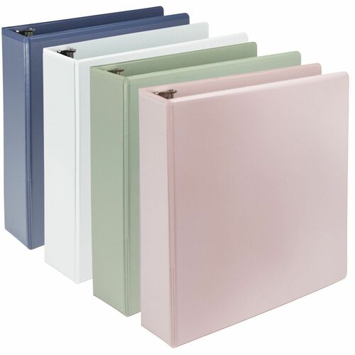 Samsill Eco-Conscious View Binder - 2" Binder Capacity - Letter - 8 1/2" x 11" Sheet Size - 3 Ring(s) - Fastener(s): D-Ring - Polypropylene, Fiberboard - Riose, Indigo, Sage, White - Durable, Clear Overlay, Archival-safe, Non-glare, PVC-free, Non-stick, I