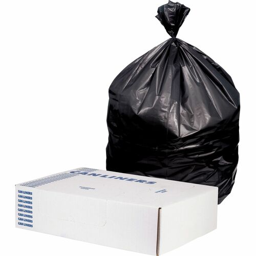 Heritage Trash Bag - 30 gal Capacity - 36" Length x 30" Width x 1.20 mil (30 Micron) Thickness - Low Density - Black - Resin - 250 / Carton