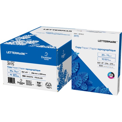 Lettermark Copy and Multipurpose Paper, Letter, 20 lb, 500 Sheets/Ream, White, ColorLok Technology, SFI Certified, 8/CT