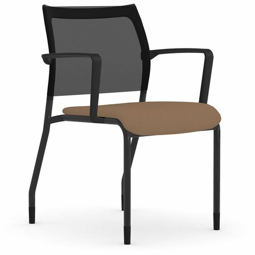 9 to 5 Seating Luna Guest Chair - Latte Seat Color - Fabric Seat Material - Black Back Color - Black Frame Color - 1 Each