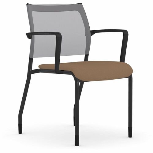 9 to 5 Seating Luna Guest Chair - Latte Seat Color - Fabric Seat Material - Dove Gray Back Color - Black Frame Color - 1 Each
