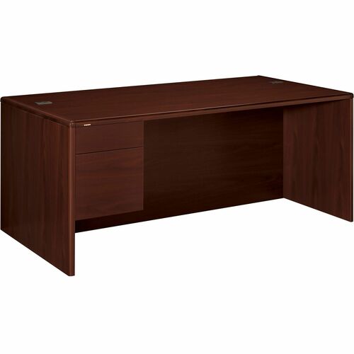 HON 10700 H10786L Pedestal Credenza - 29.5" Height x 72" Width x 36" Depth - 2 x Box, File Drawer(s)Left Side - Waterfall Edge - Finish: Mahogany