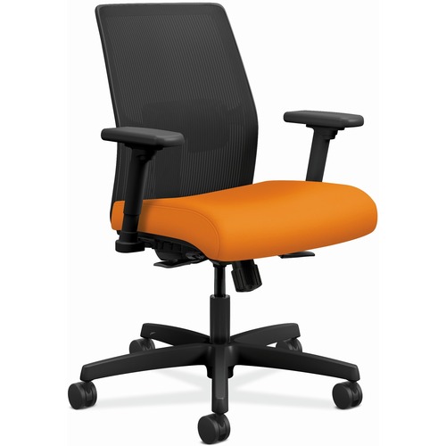 HON Task Chair, Ignition 2.0, Mesh Back, Apricot Fabric Seat, Adjustable Arms, Adjustable Lumbar, Synchro-Tilt, 300 lb Capacity