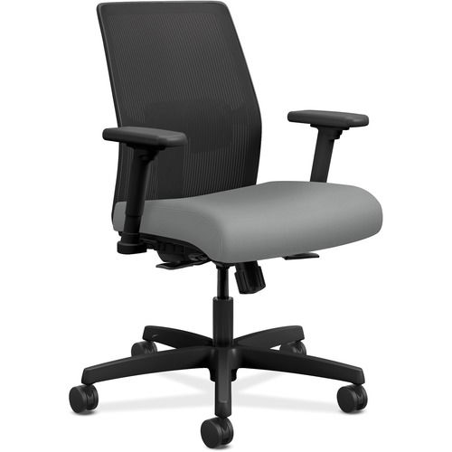 HON Ignition 2.0 Office Task Chair, Mesh Back, Frost Fabric Seat, Adjustable Lumbar, Synchro-Tilt, Height/Width Adjustable Arms, 300 lb Capacity