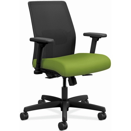 HON Task Chair, Office, Ignition 2.0, 300 lb Capacity, Mesh Back, Pear Fabric Seat, Black Frame, Synchro-Tilt, Adjustable Lumbar