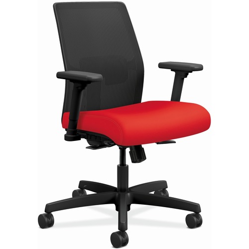 HON Ignition 2.0 Chair - Ruby Seat Color - Fabric Seat Material - Black Back Color - Mesh Back Material - Black Frame Color - Ruby - 1 Each